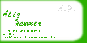 aliz hammer business card